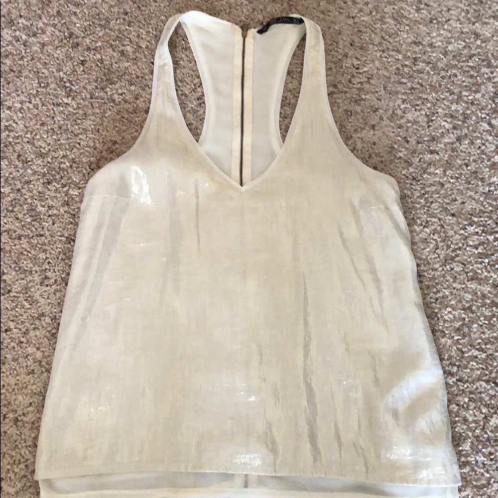 Zara Gold Shimmer Top